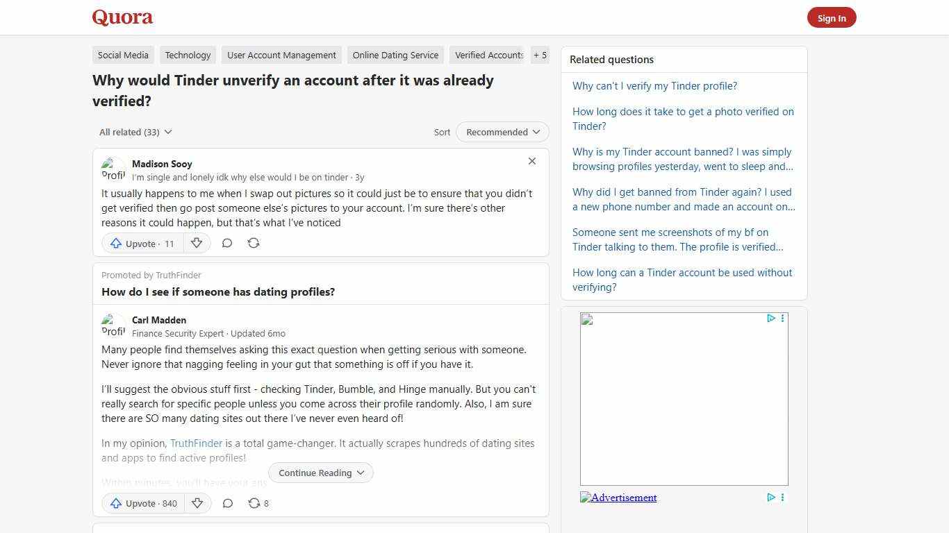 Why would Tinder unverify an account after it was already verified? - Quora